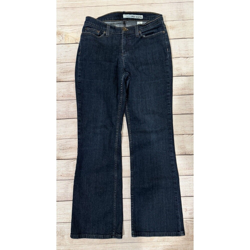 DKNY SOHO Jeans Women's Sz 8 Short Straight Stretch Dark Wash Blue